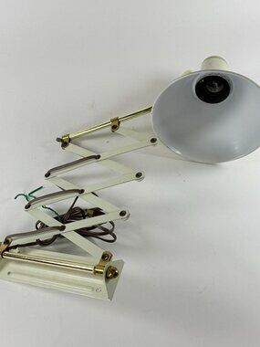 Vintage Mid Century Scissor Arm Wall Lamp Adjustable Metal Sconce Light Tested